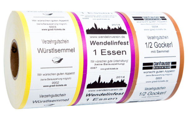 Wertmarken, Tickets, Lose, Verzehrbons, Doppelnummern